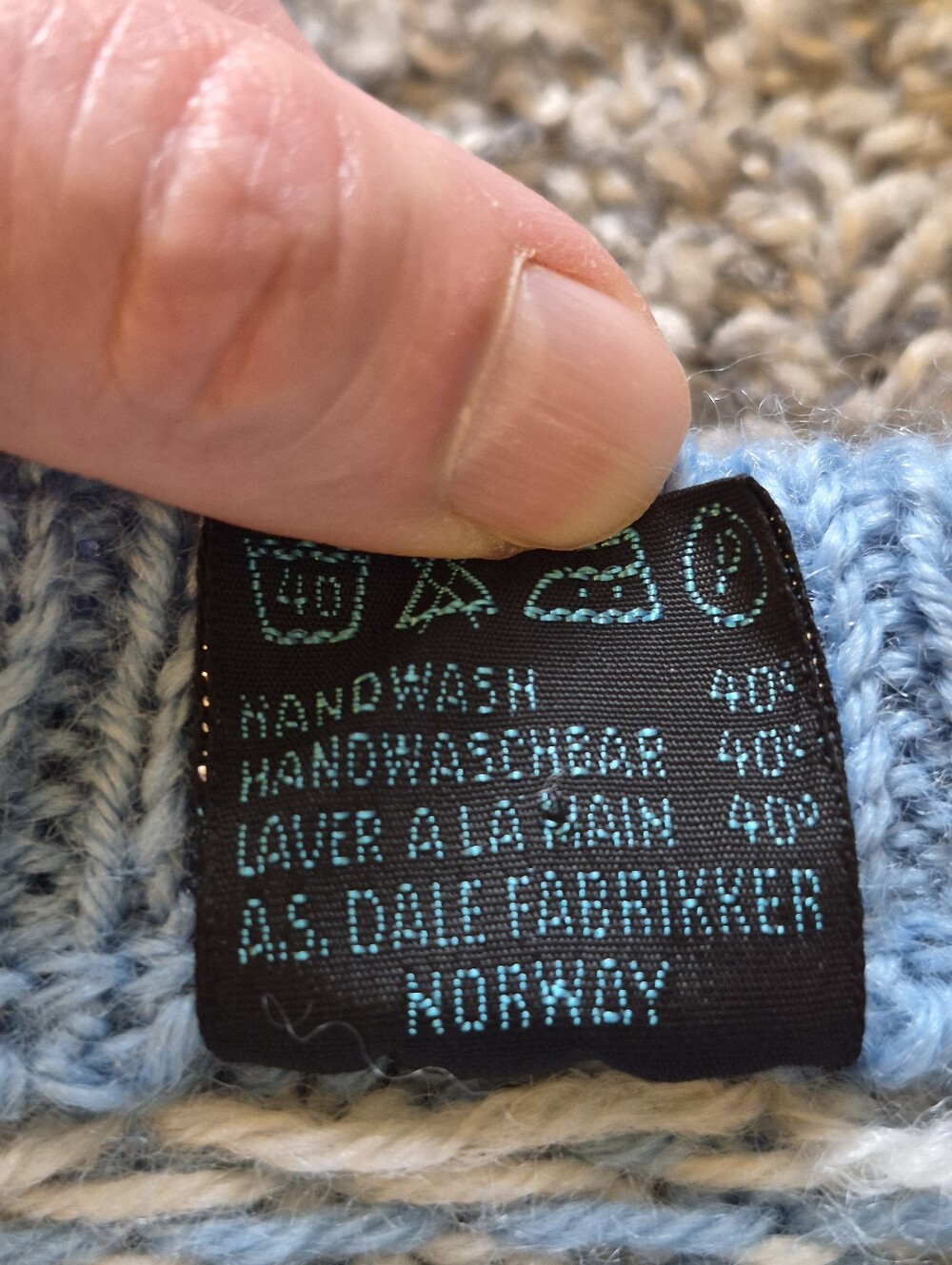 Dale Of Norway Knit Cardigan Sweater - Cream & Light Blue Size 40 Small 4-6 - Picture 9 of 11
